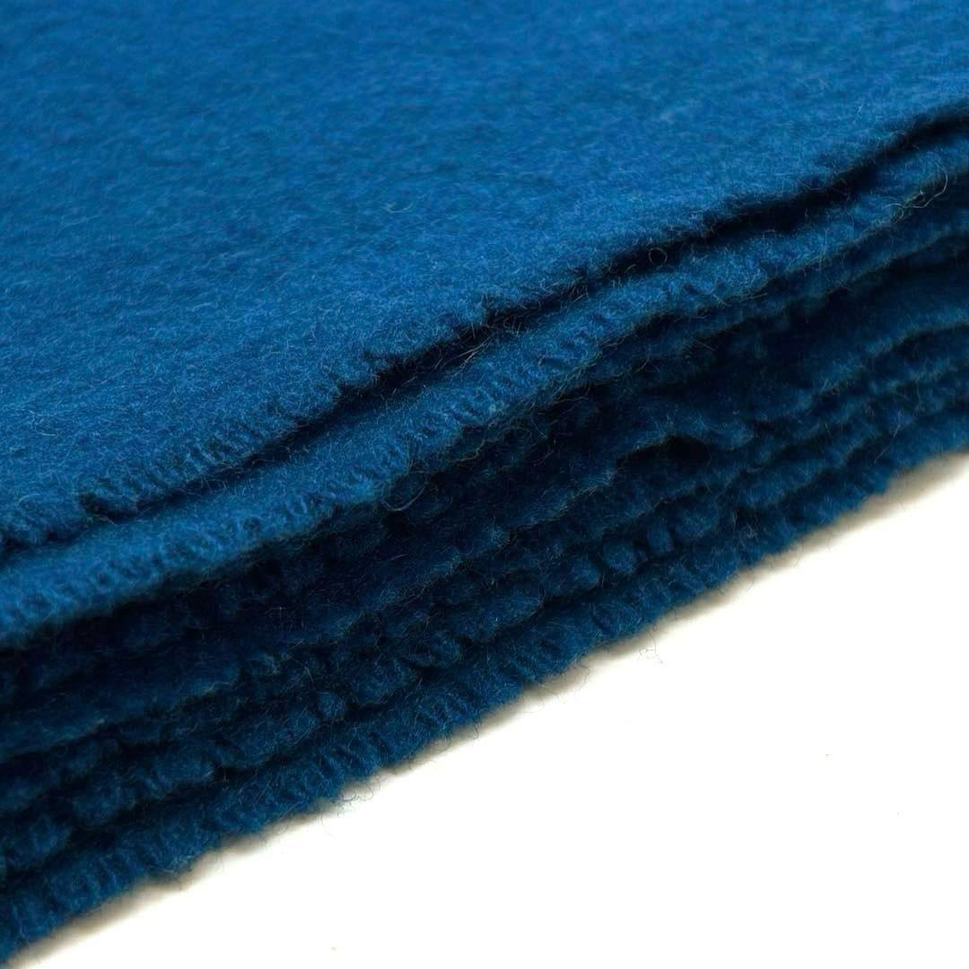 HERMES エルメス マフラー レクトヴェルソ ロゴ刺繍 カシミヤ100% ブルー系 スコットランド製