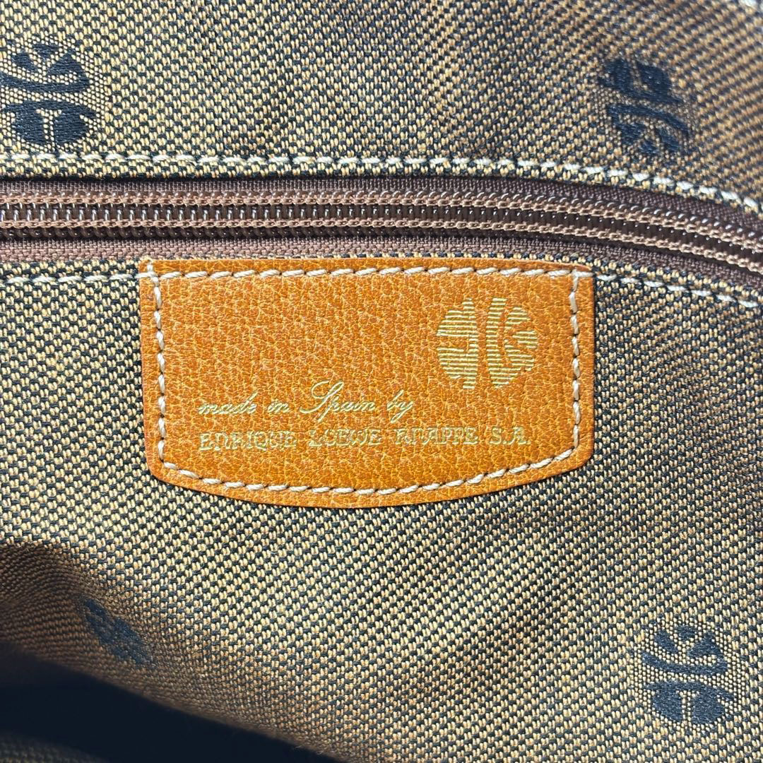 ENRIQUE LOEWE KNAPPE エンリケロエベナッペ ハンドバッグ キャンバス/レザー ベージュ/ライトブラウン