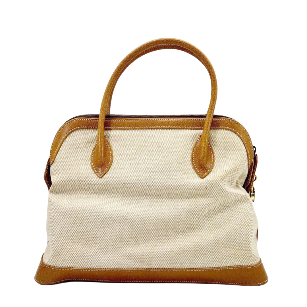 ENRIQUE LOEWE KNAPPE エンリケロエベナッペ ハンドバッグ キャンバス/レザー ベージュ/ライトブラウン
