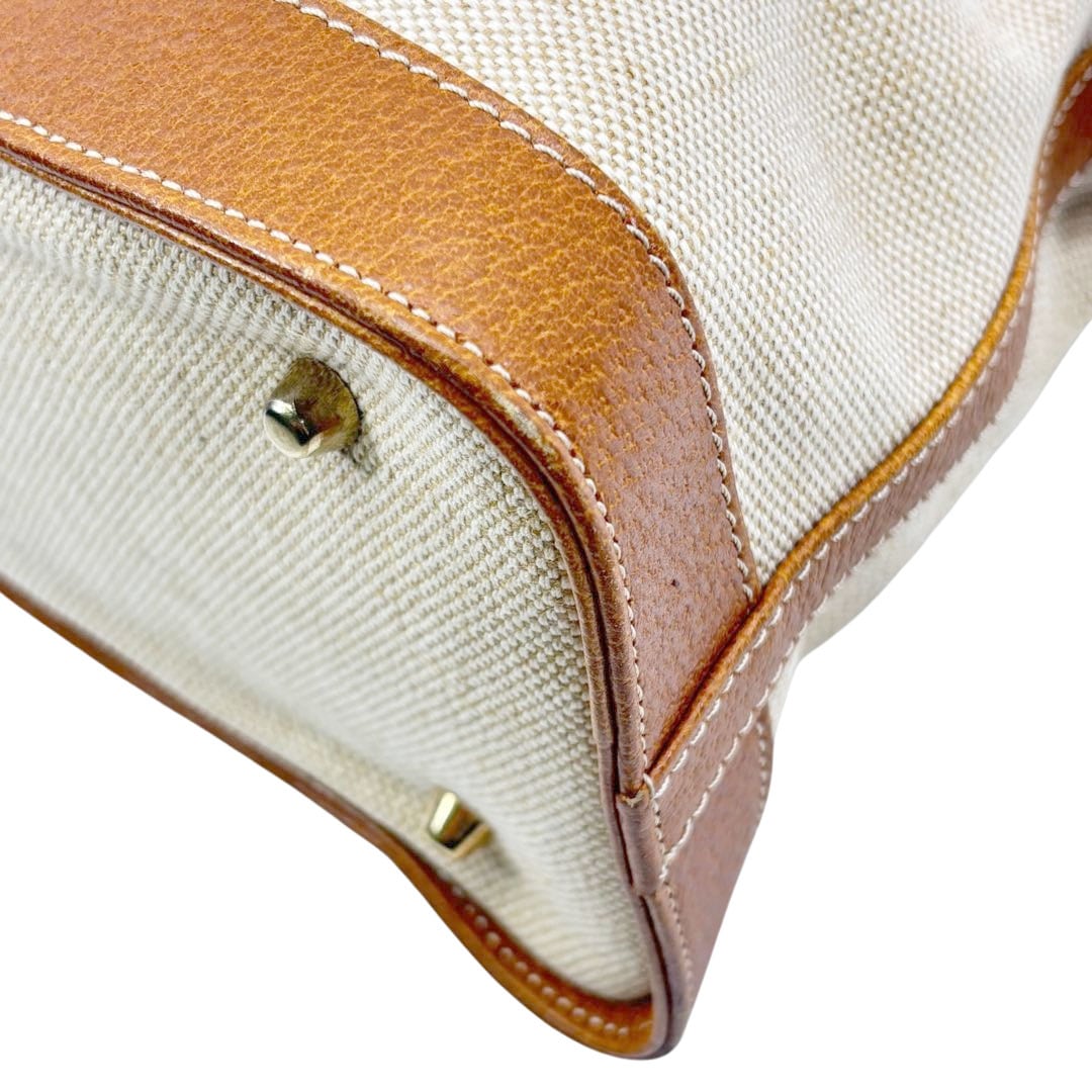 ENRIQUE LOEWE KNAPPE エンリケロエベナッペ ハンドバッグ キャンバス/レザー ベージュ/ライトブラウン