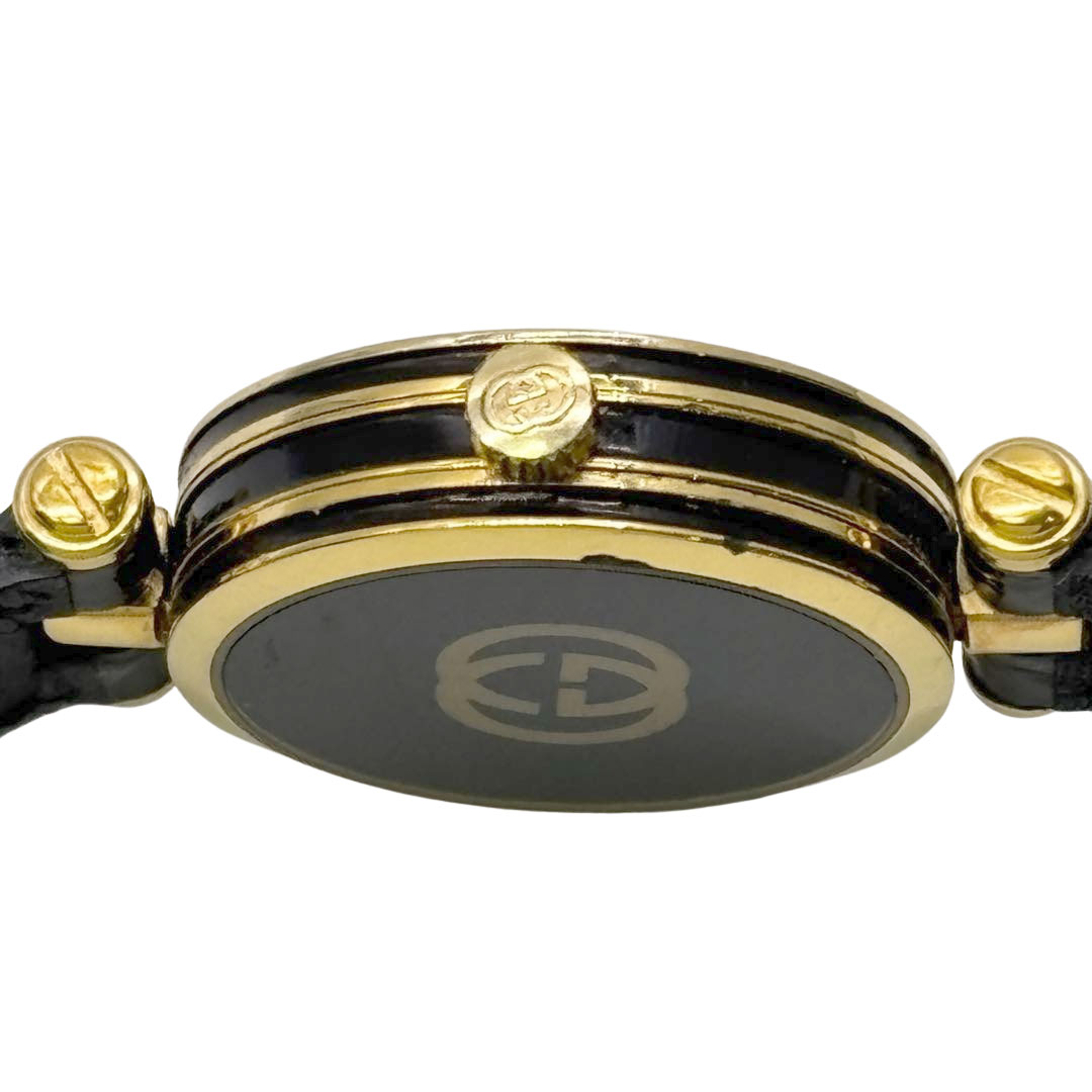 GUCCI グッチ レディース腕時計 QZ シェリーライン 2000L GP/レザー ゴールド/ブラック ヴィンテージ