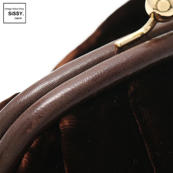 □シャネル□ ココマーク ハンドバッグ ベロア ダークブラウン がま口