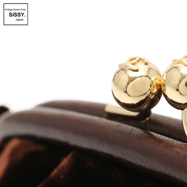 □シャネル□ ココマーク ハンドバッグ ベロア ダークブラウン がま口