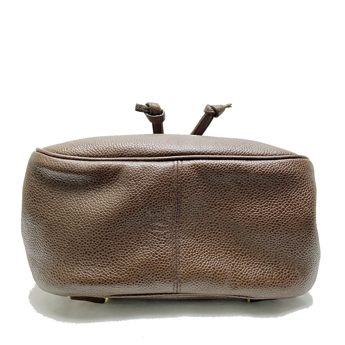 CHANEL シャネル キャビアスキンリュックサック ブラウン/ゴールド金具 3番台(1995年頃製造)