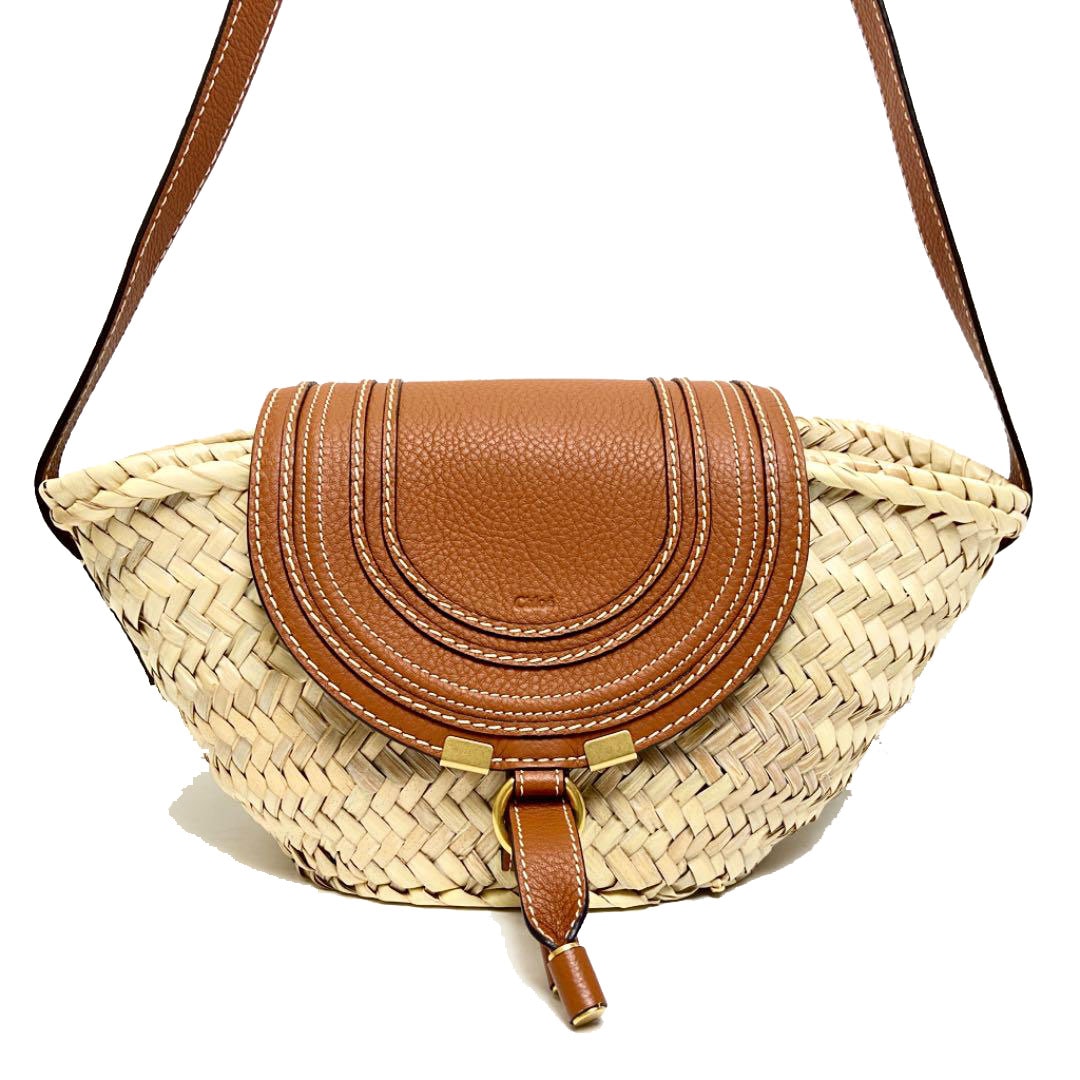 Chloe クロエ マーシー かごショルダーバッグ スモール ナチュラル ブラウン