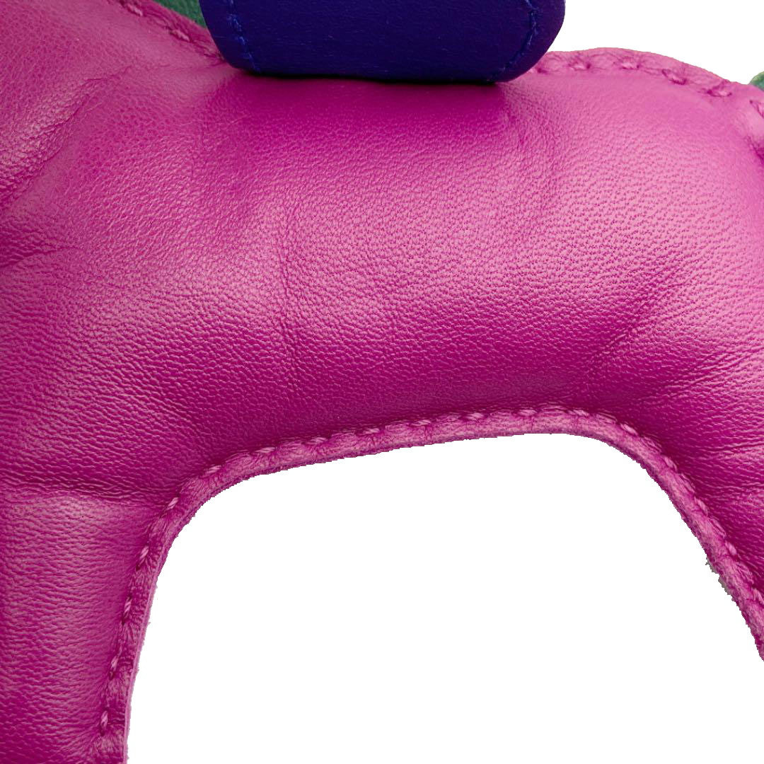 HERMES エルメス バッグチャーム ロデオMM アニューミロ ローズパープル ブルーエレクトリック マラカイト A刻印（2017年頃製造）