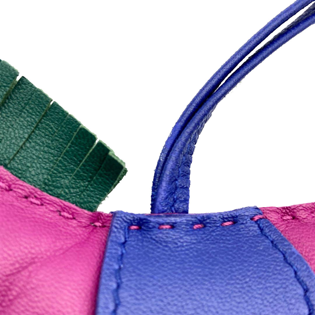 HERMES エルメス バッグチャーム ロデオMM アニューミロ ローズパープル ブルーエレクトリック マラカイト A刻印（2017年頃製造）