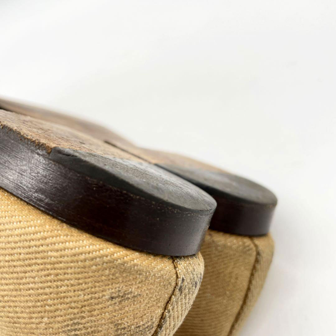 CHANEL シャネル フラットシューズ ココマーク キャンバス ベージュ ブラウン 36 1/2(約23.5cm)