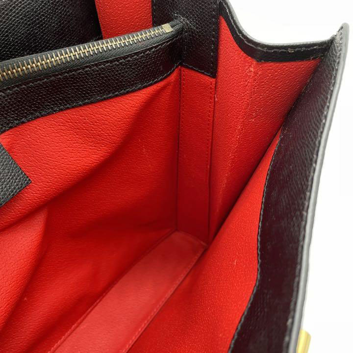 CELINE セリーヌ ヴィンテージ ワンショルダーバッグ レザー ブラック ゴールド