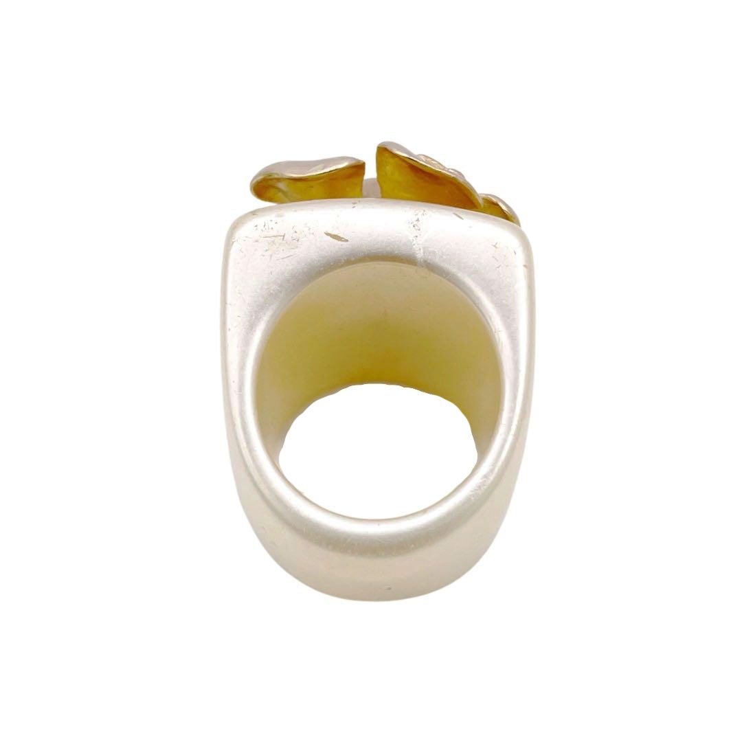 CHANEL シャネル リング 指輪 カメリア ココマーク プラスチック ゴールド 約13号