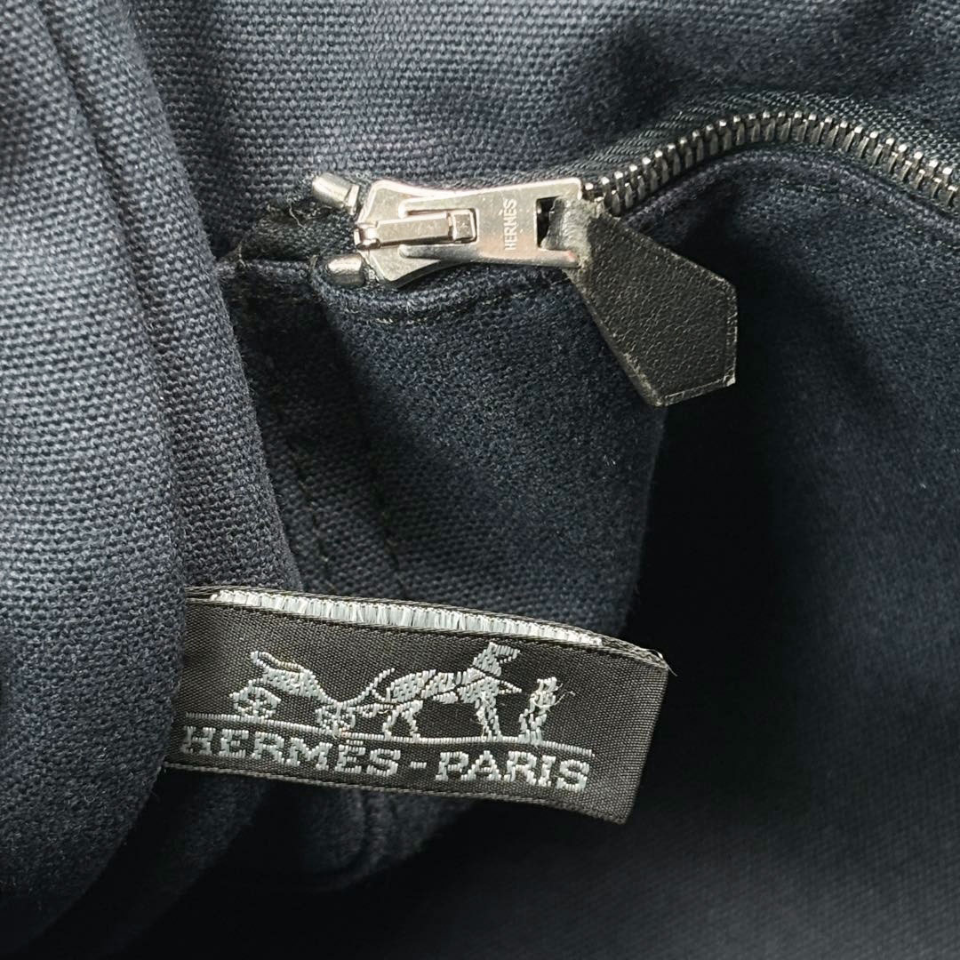 HERMES エルメス トートバッグ フールトゥMM キャンバス ネイビー/ブラック