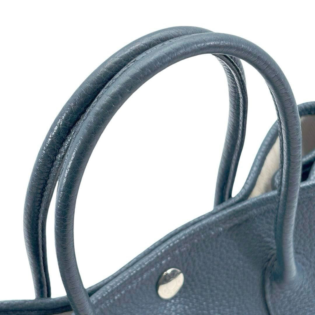 HERMES エルメス トートバッグ ガーデンパーティTPM カントリー ブルーオラージュ □R刻印