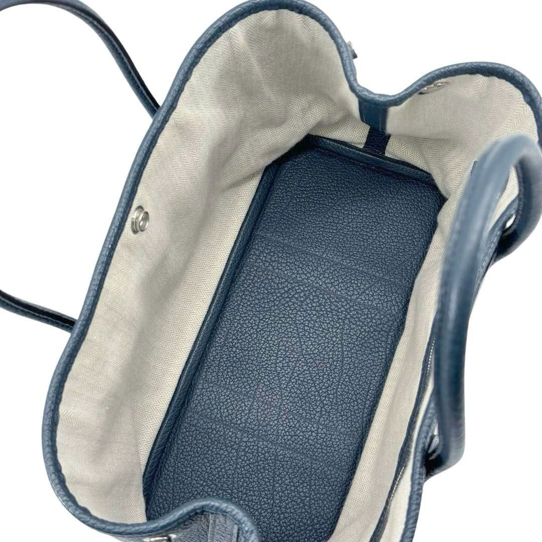 HERMES エルメス トートバッグ ガーデンパーティTPM カントリー ブルーオラージュ □R刻印