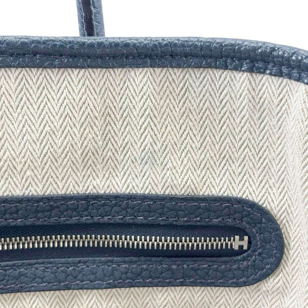 HERMES エルメス トートバッグ ガーデンパーティTPM カントリー ブルーオラージュ □R刻印