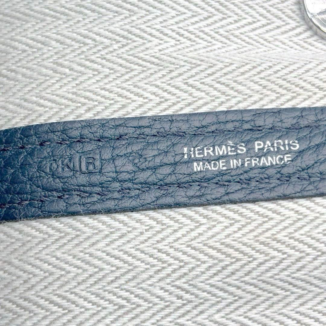 HERMES エルメス トートバッグ ガーデンパーティTPM カントリー ブルーオラージュ □R刻印