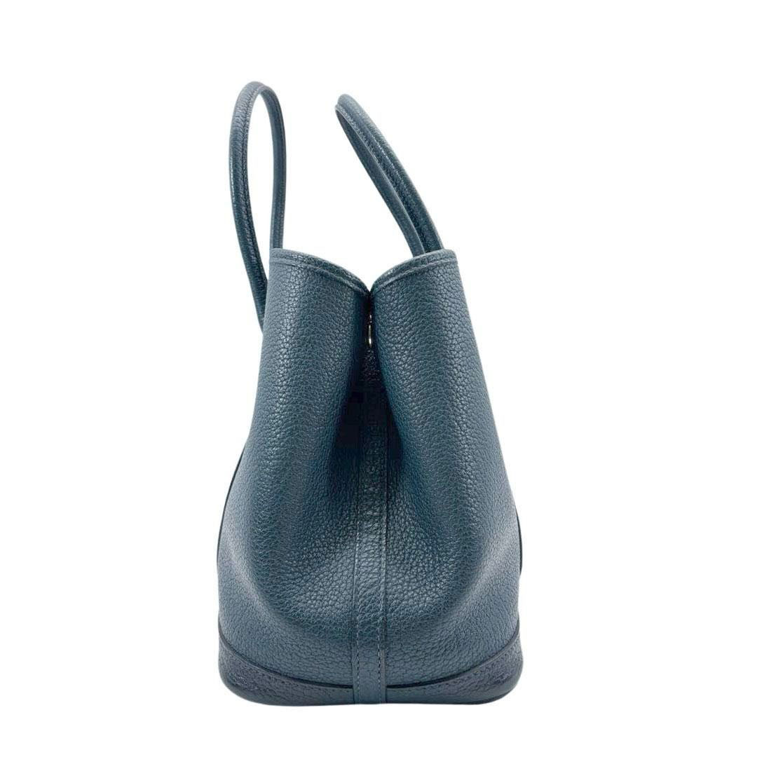 HERMES エルメス トートバッグ ガーデンパーティTPM カントリー ブルーオラージュ □R刻印