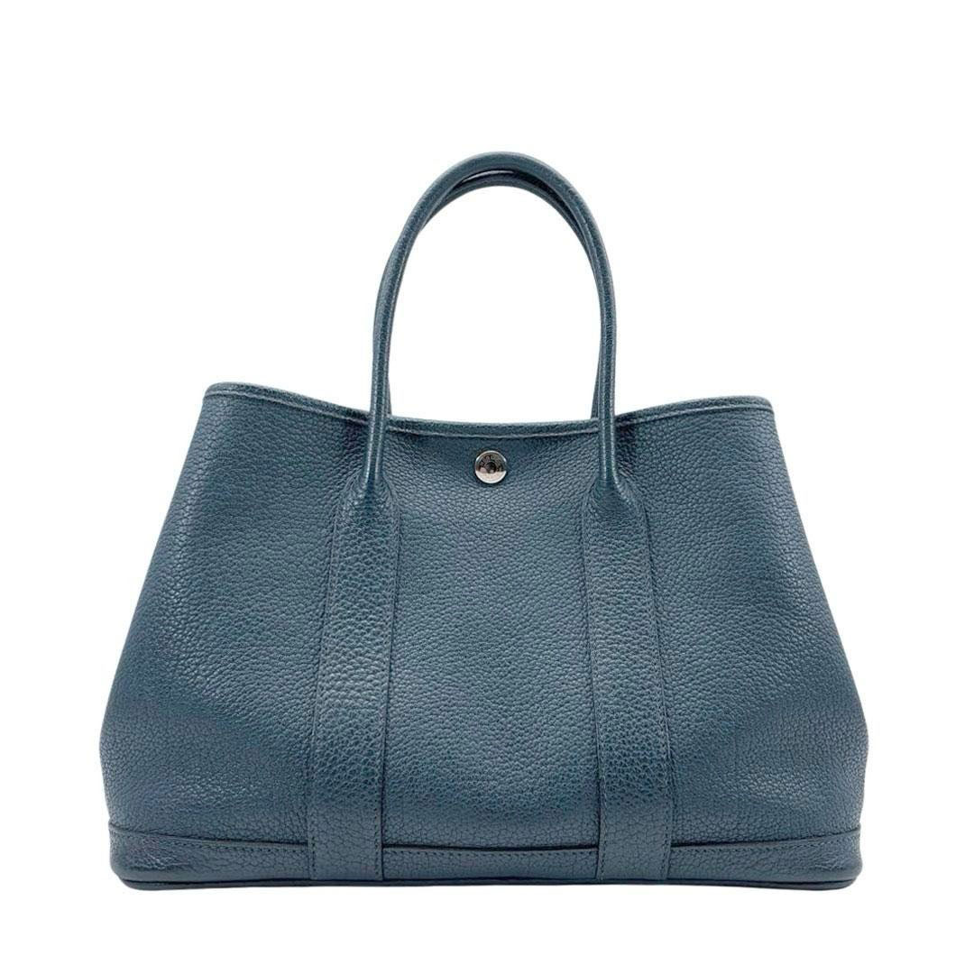 HERMES エルメス トートバッグ ガーデンパーティTPM カントリー ブルーオラージュ □R刻印