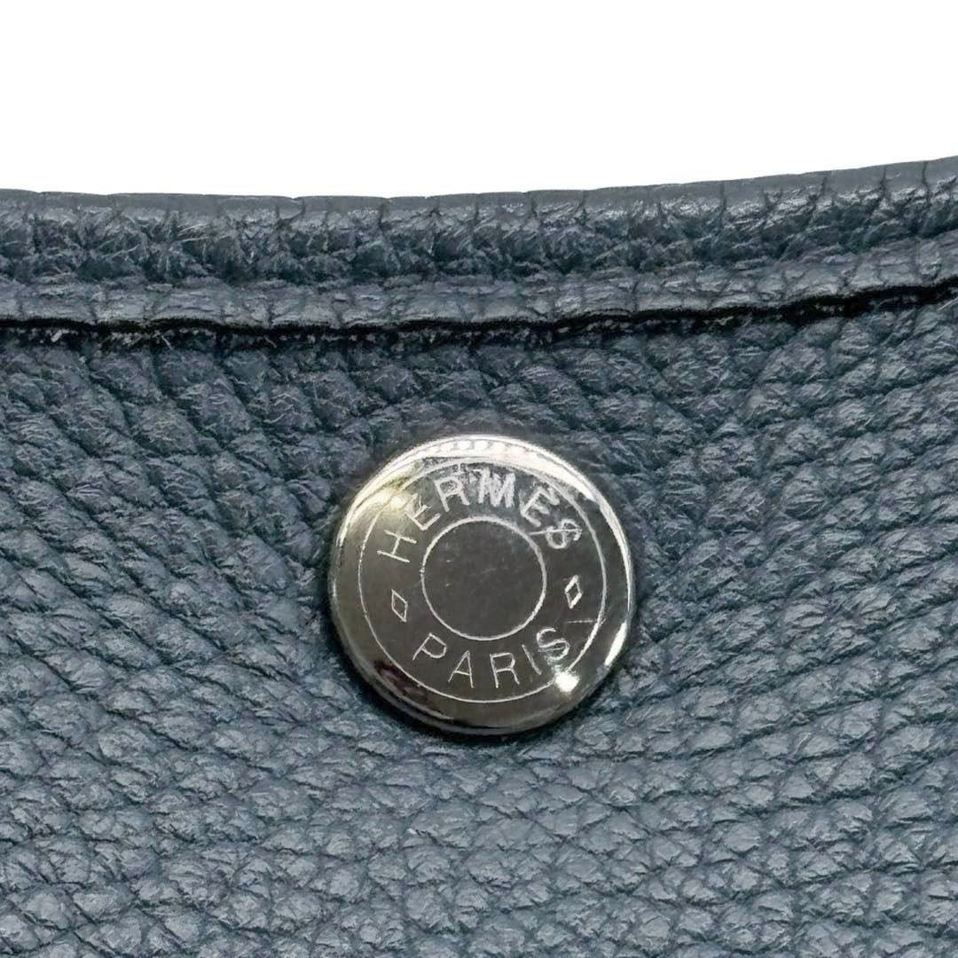 HERMES エルメス トートバッグ ガーデンパーティTPM カントリー ブルーオラージュ □R刻印