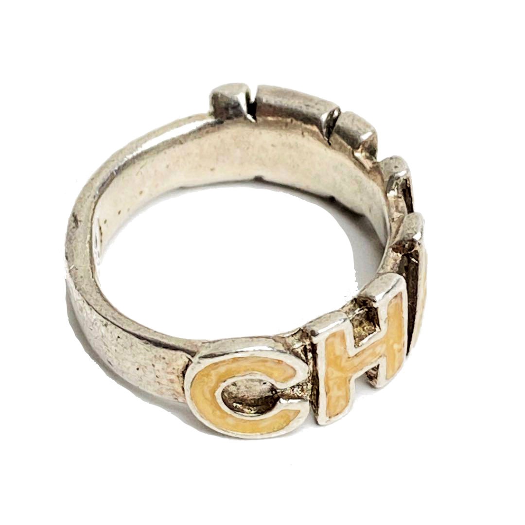 CHANEL シャネル リング 指輪 ロゴ シルバー ベージュ 00T
