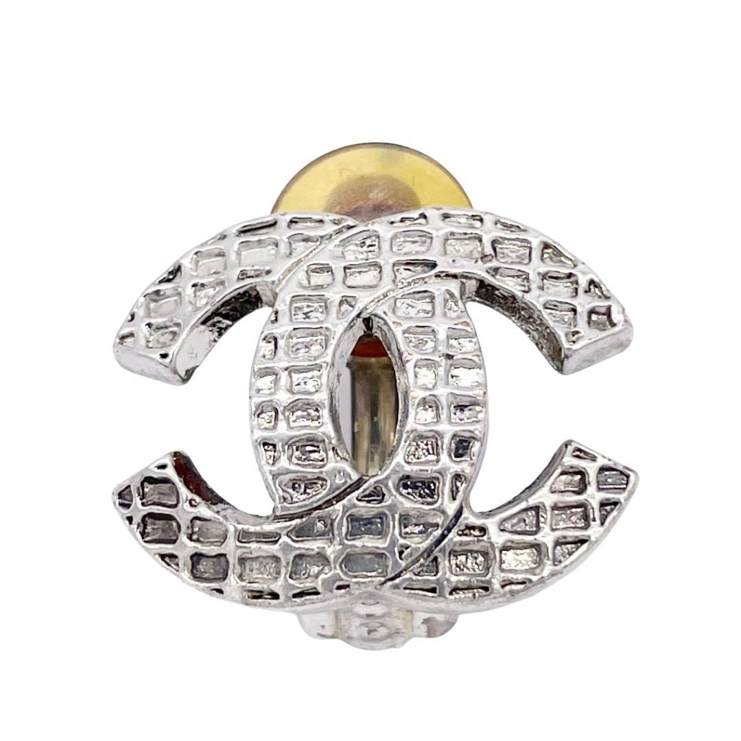 CHANEL シャネル イヤリング ココマーク ワッフル シルバー 00A