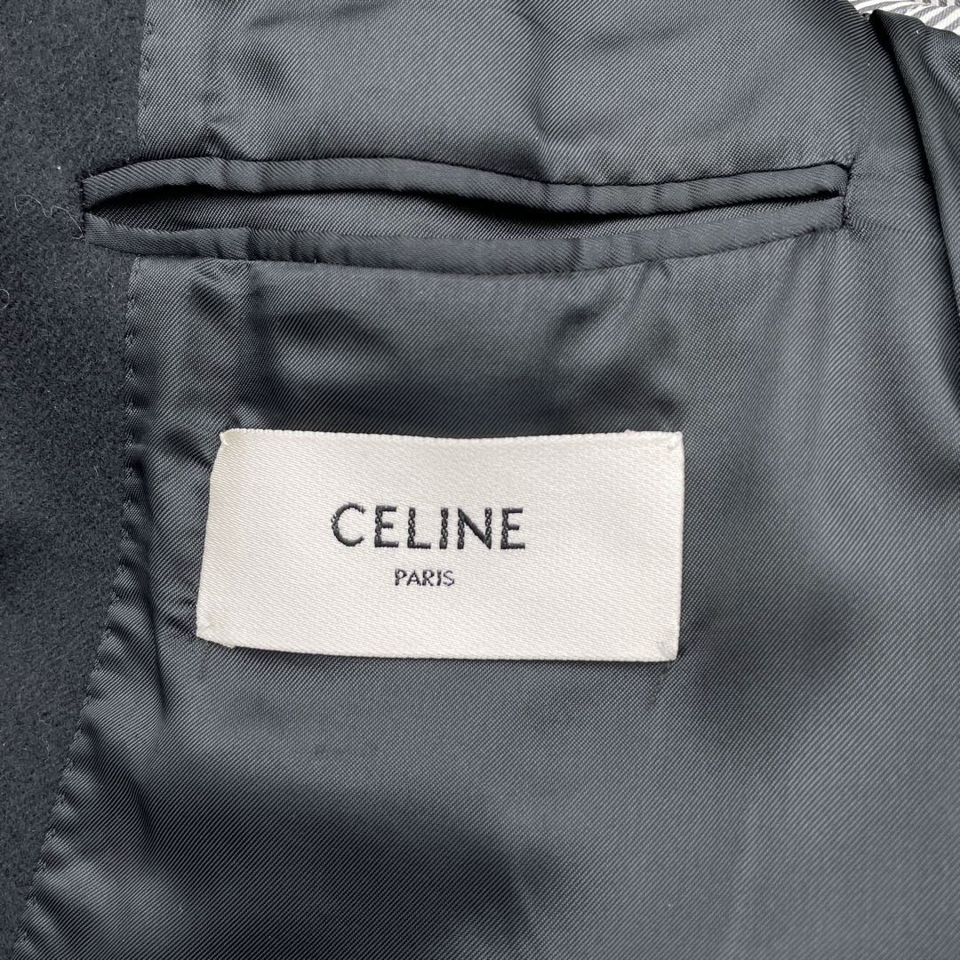 CELINE セリーヌ ダブルジャケットコート オーバーコート ウール フェルト 34 ブラック 2V509905E