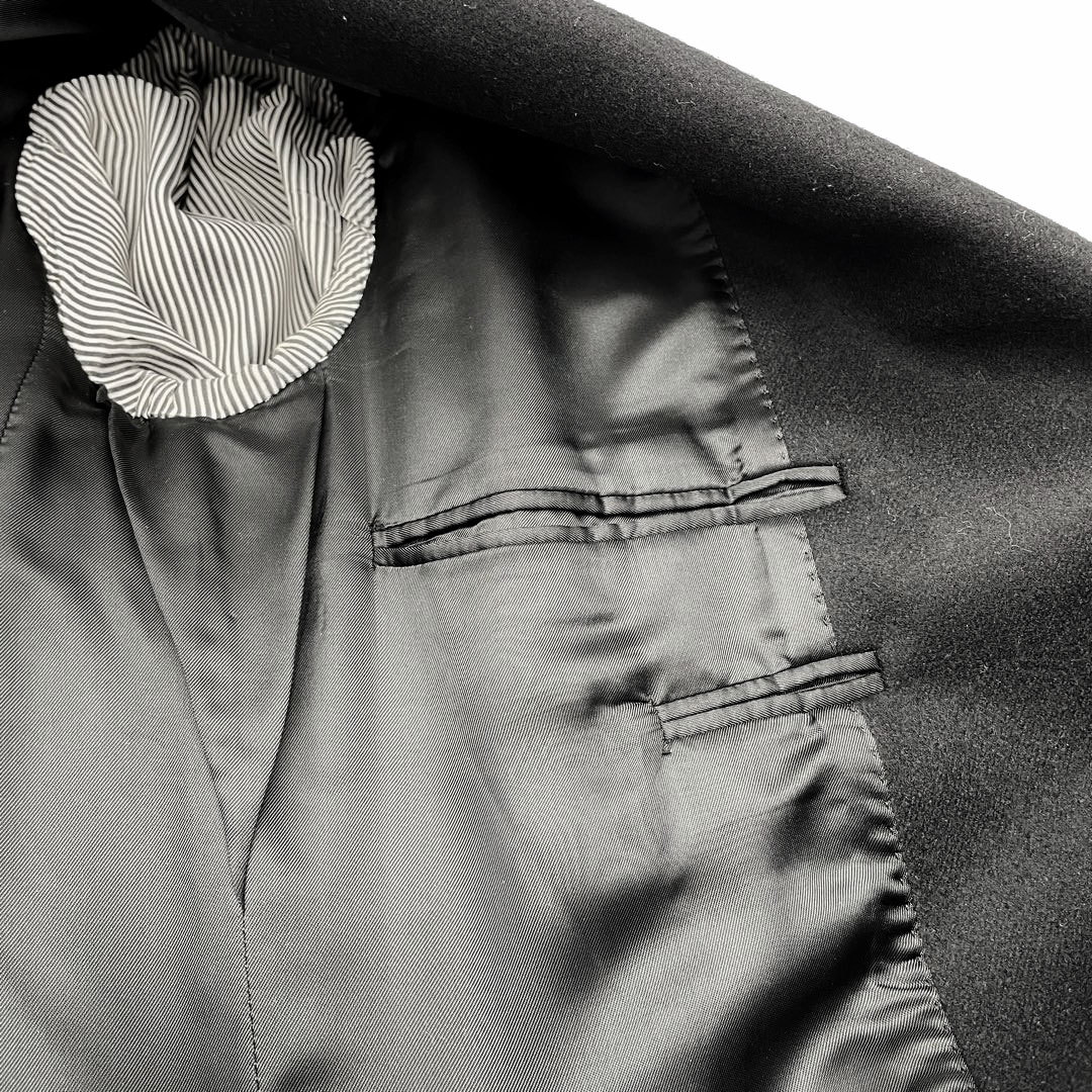 CELINE セリーヌ ダブルジャケットコート オーバーコート ウール フェルト 34 ブラック 2V509905E