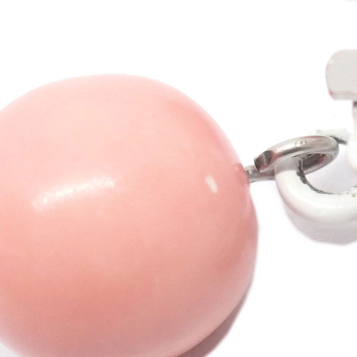 CHANEL シャネル イヤリング ピンクココマーク 04C □シャネル□ イヤリング ココマーク カラーストーン ホワイト