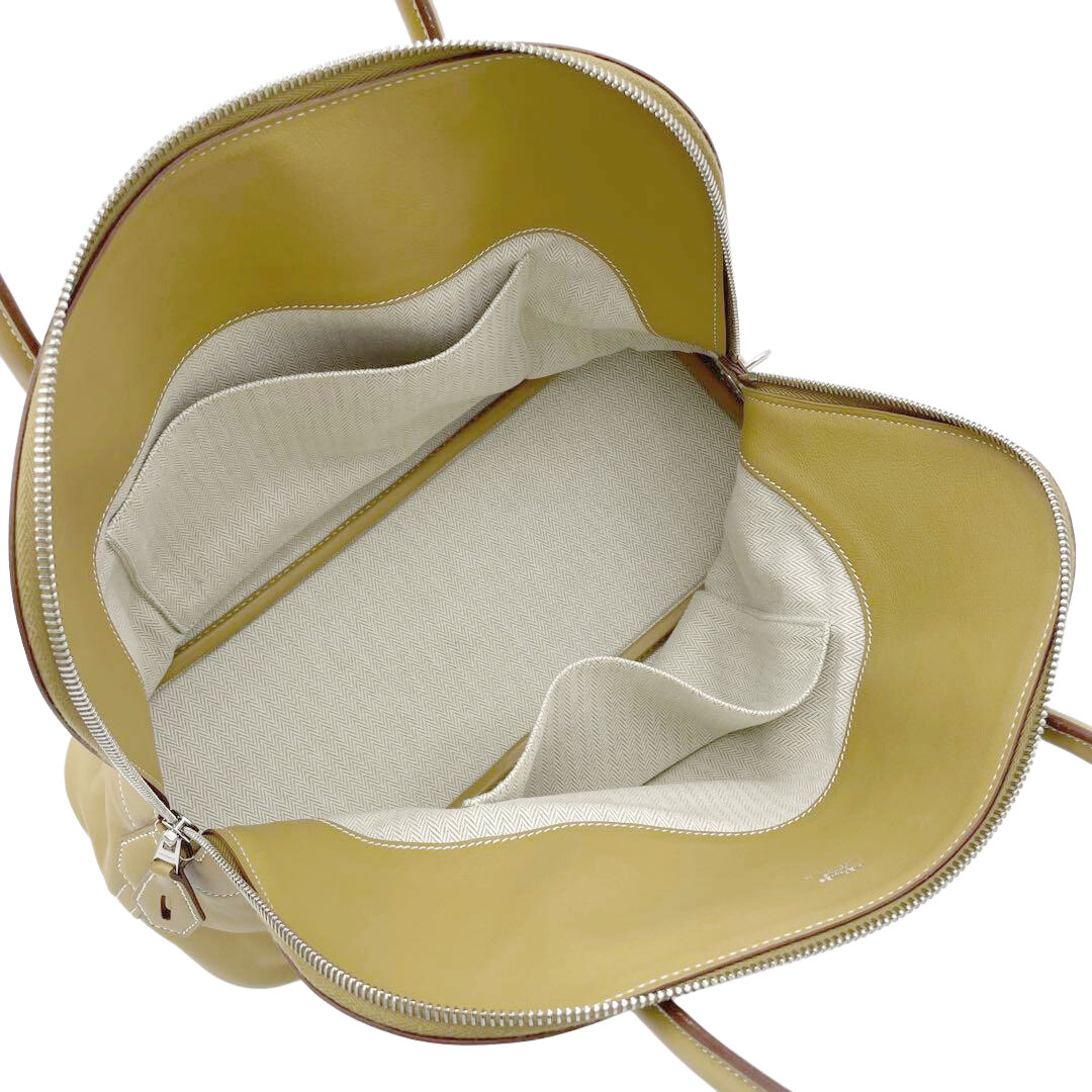 HERMES エルメス ボリードリラックス35 ハンドバッグ ヴォーシッキム ビスキュイ シルバー金具 □P刻印