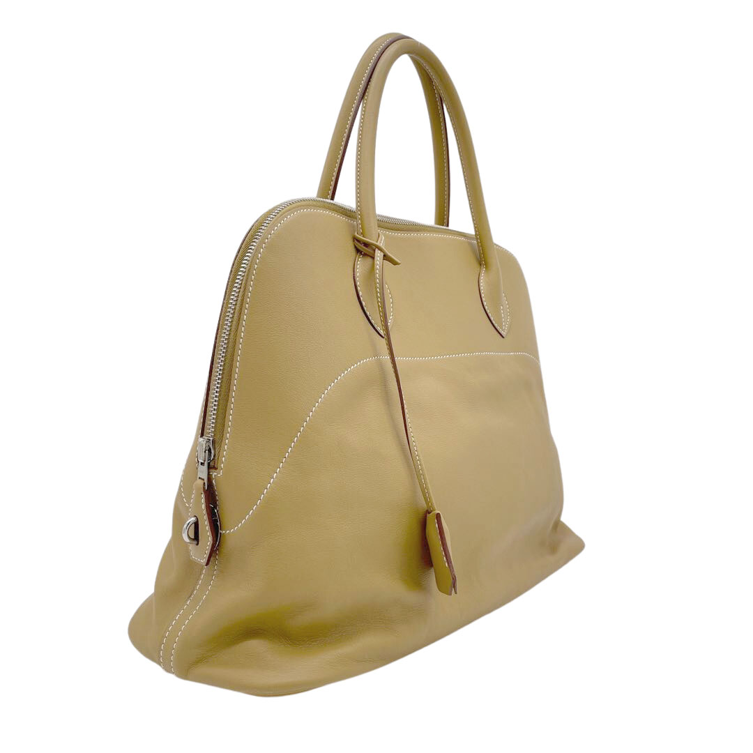 HERMES エルメス ボリードリラックス35 ハンドバッグ ヴォーシッキム ビスキュイ シルバー金具 □P刻印