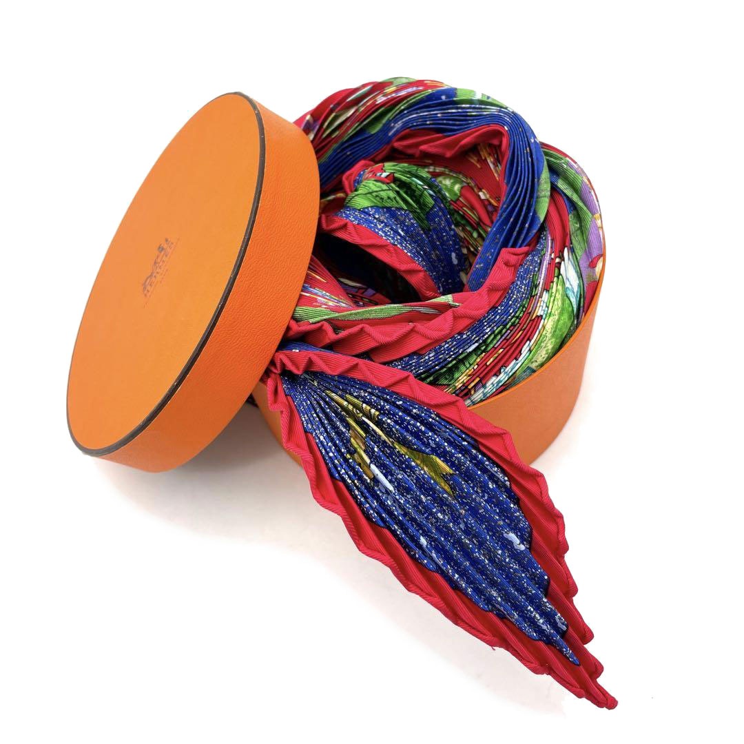 HERMES エルメス プリーツスカーフ 『PIERRES D' ORIENT ET D