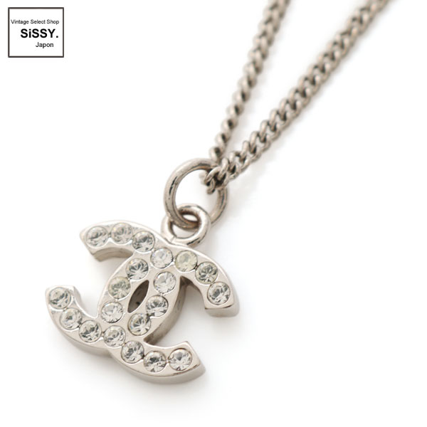 ■シャネル■ ココマーク ネックレス ラインストーン シルバー 07V 【CHANEL】
