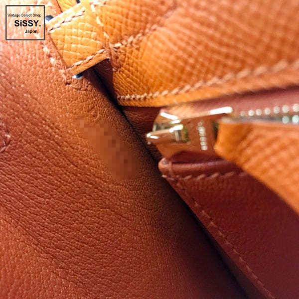 ■エルメス■ ケリー25 2WAY ハンドバッグ ヴォーエプソン オレンジ(FEU)/ゴールド金具 外縫い D刻印(2019年製) 【HERMES】