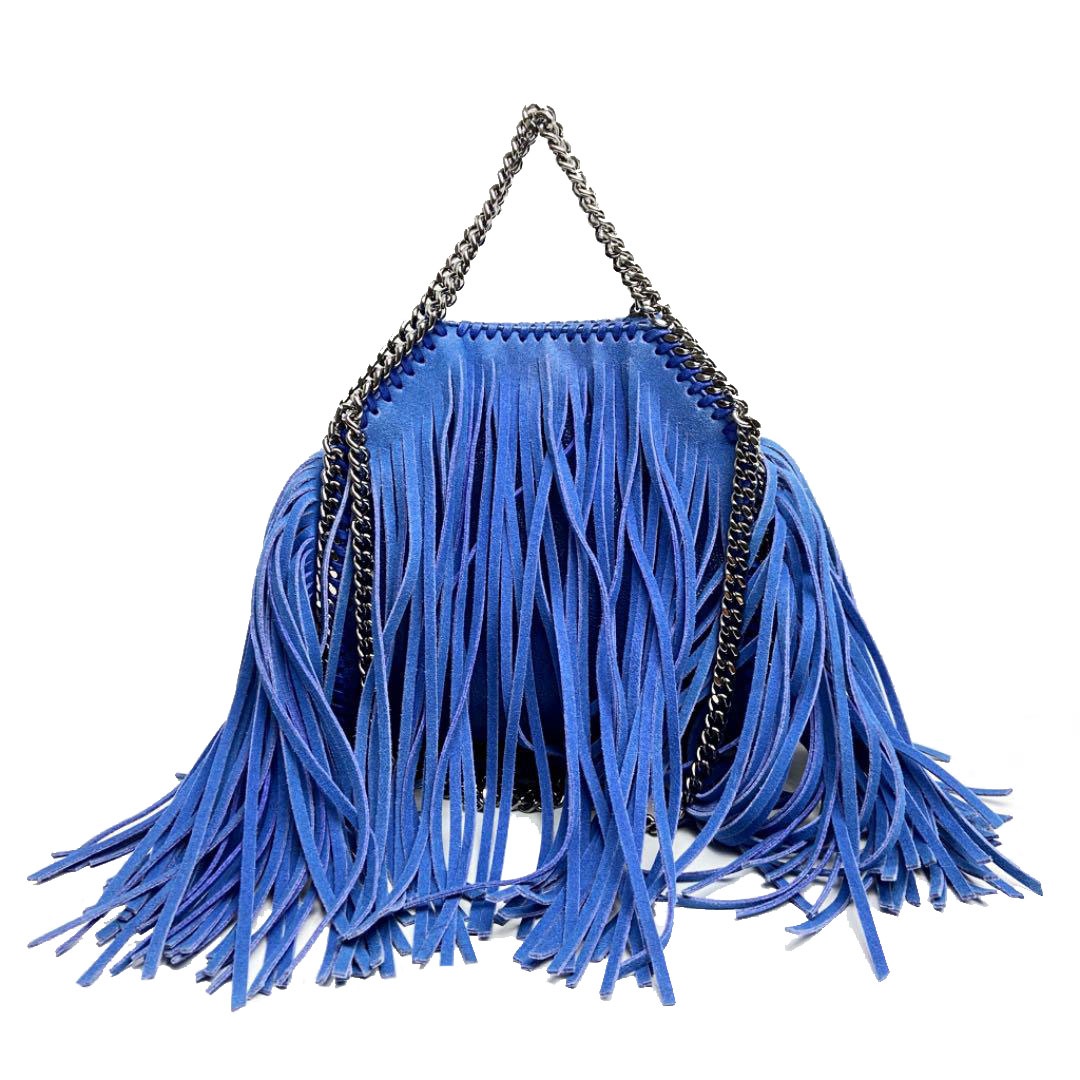 【STELLA MCCARTNEY】関税込☆ファラベラ ミニトート ブルー Stella McCartney ステラマッカートニー フリンジ ファラベラ