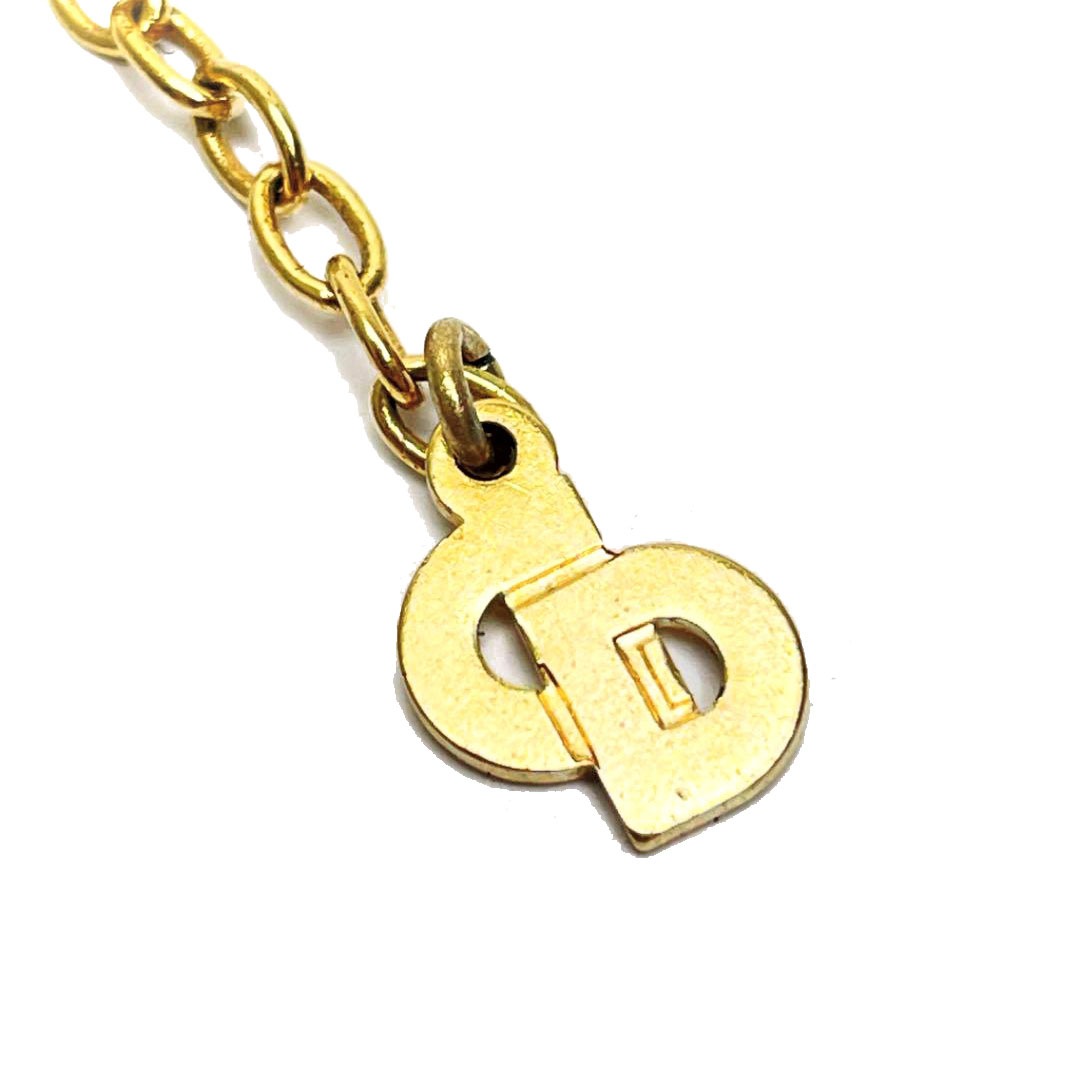 Christian Dior クリスチャン・ディオール ネックレス ラインストーン ゴールド ブラック