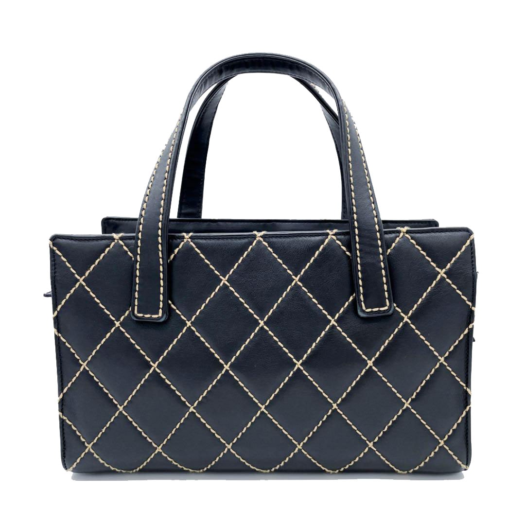 CHANEL シャネル ハンドバッグ ワイルドステッチ ブラック