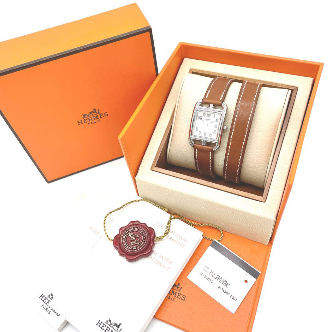 HERMES エルメス 腕時計 ケープコッド ドゥブルトゥール・レザー