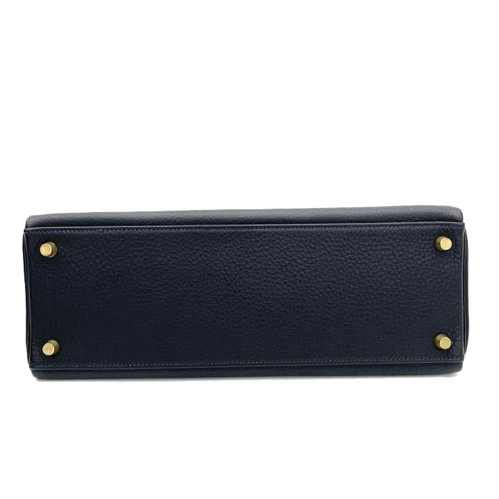 HERMES エルメス ハンドバッグ ケリー32 内縫いトゴ ダークネイビー系 ゴールド金具 □A刻印