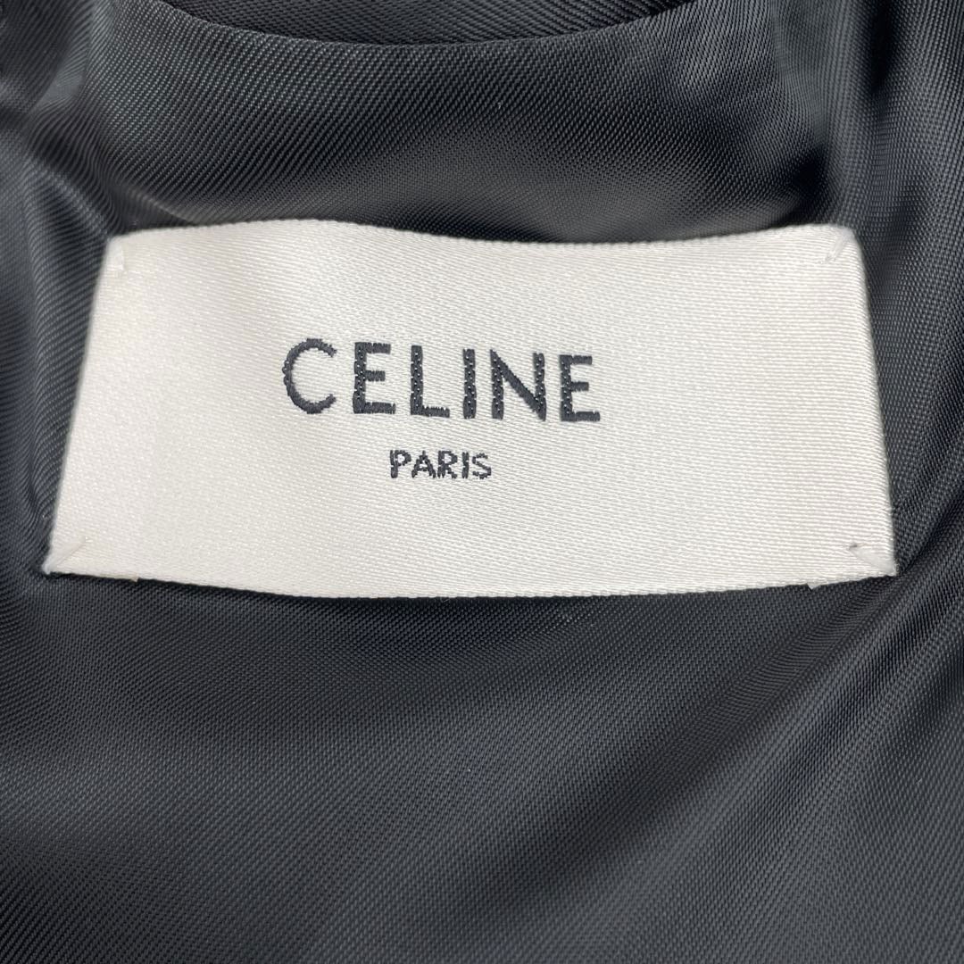 CELINE セリーヌ クラシック ジャケット プリンス・オブ・ウェールズ チェック柄 ウール 36 ブラウン系 2V983222K