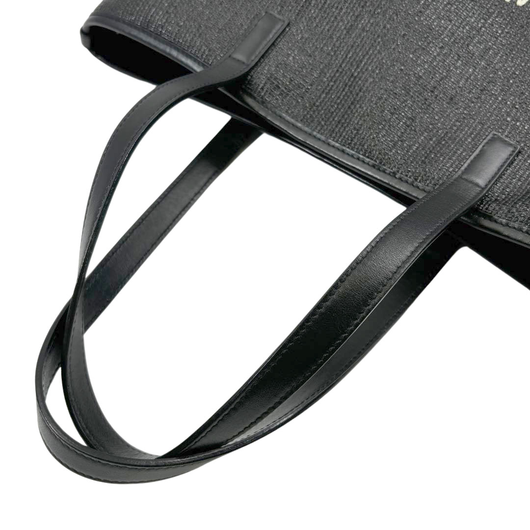 SAINT LAURENT PARIS サンローランパリ トートバッグ テディ ストロー/レザー ブラック 551595