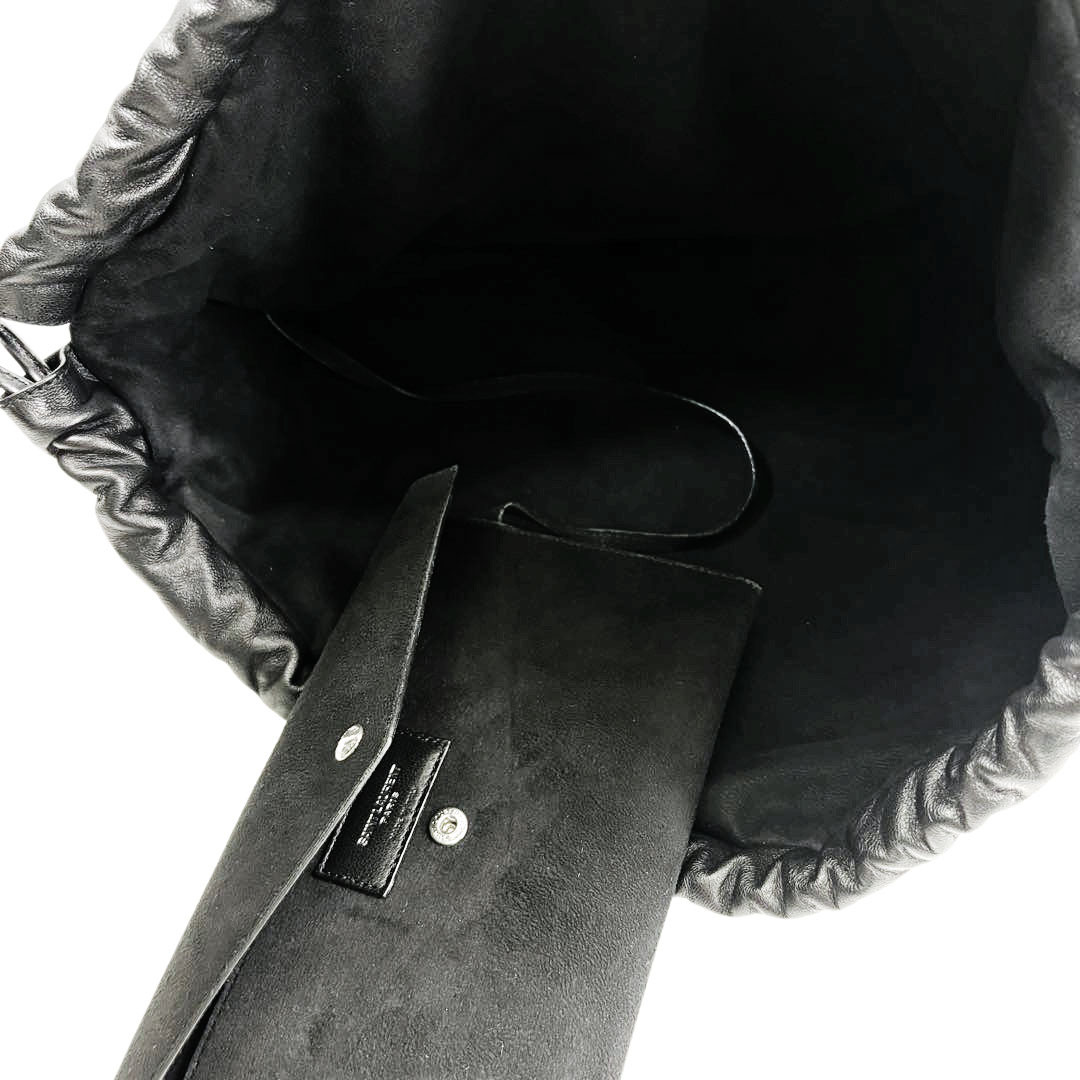 SAINT LAURENT PARIS サンローランパリ トートバッグ テディ ストロー/レザー ブラック 551595