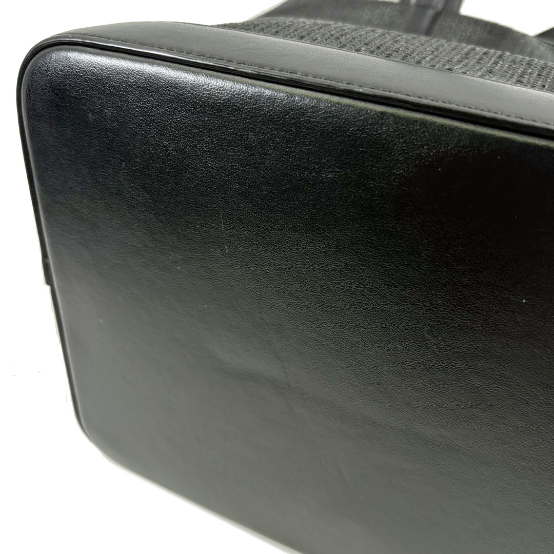 SAINT LAURENT PARIS サンローランパリ トートバッグ テディ ストロー/レザー ブラック 551595