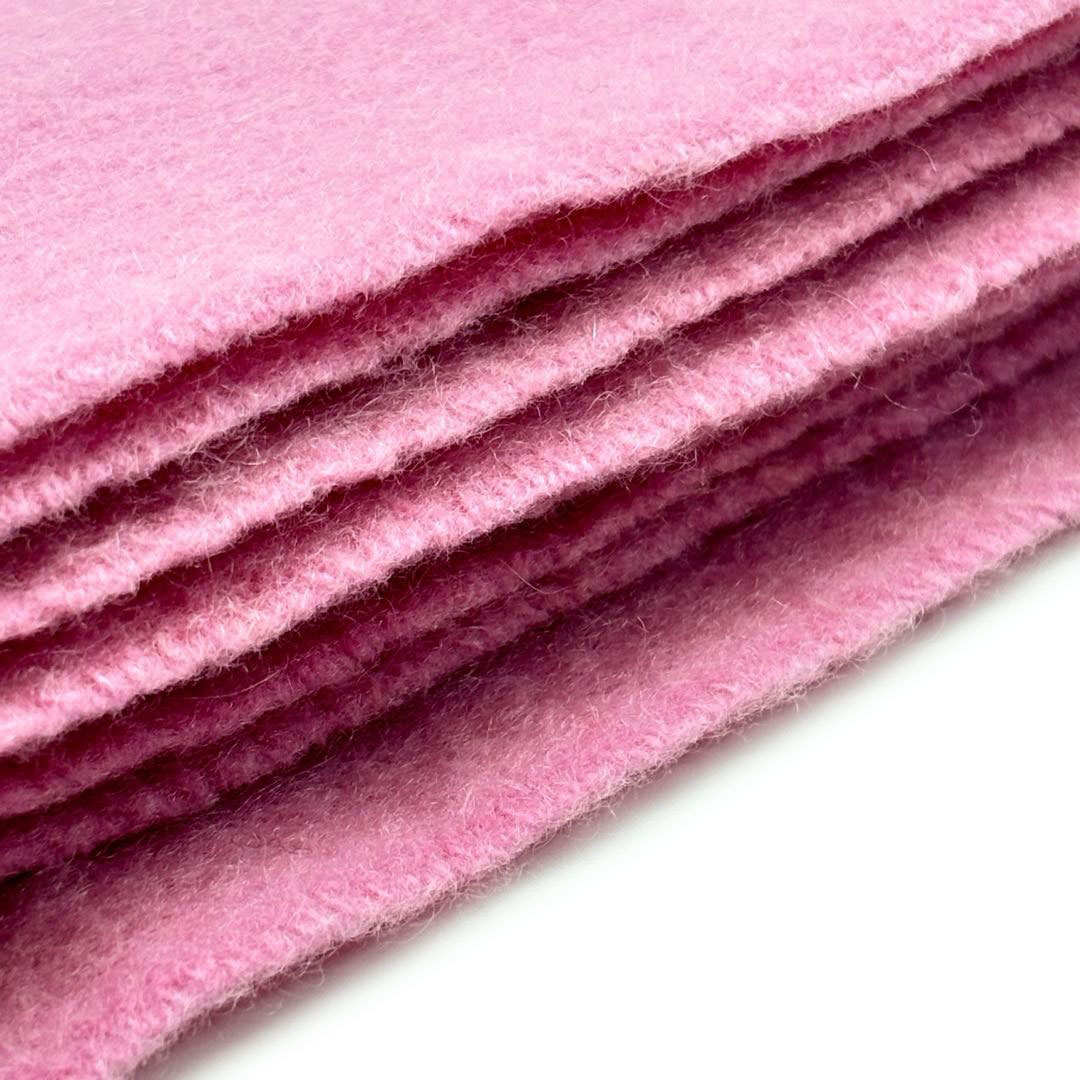 HERMES エルメス ショール ストール マフラー ロゴ刺繍 無地 カシミヤ ピンク スコットランド製