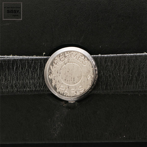 ■エルメス■ エールバッグMM ハンドバッグ トワルオフィシエ ボックスカーフ ブラック 2WAY □D刻印 【HERMES】