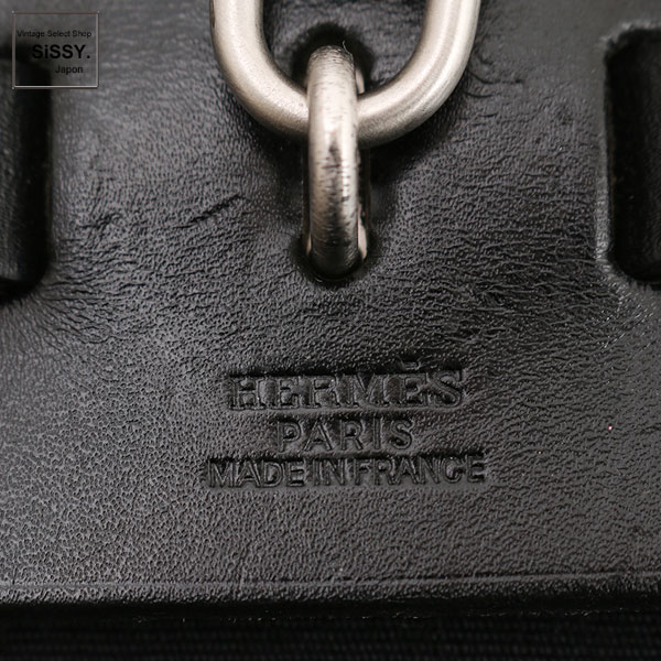 ■エルメス■ エールバッグMM ハンドバッグ トワルオフィシエ ボックスカーフ ブラック 2WAY □D刻印 【HERMES】