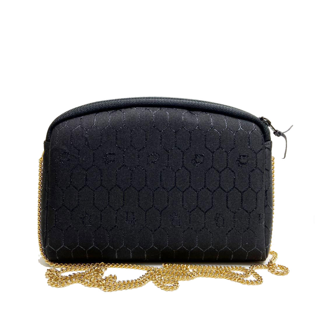 Christian Dior クリスチャンディオール チェーンショルダーバッグ ナイロン ブラック ゴールド