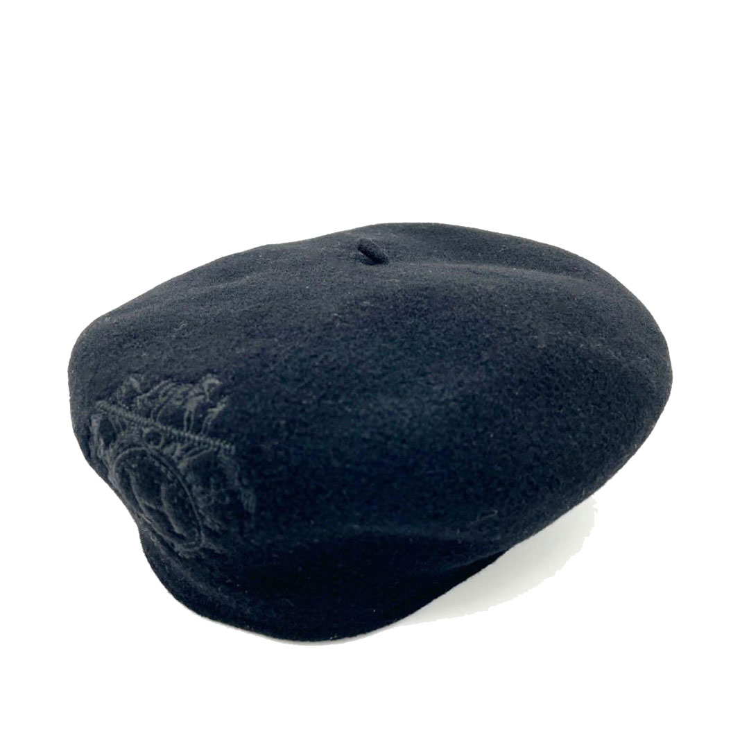 HERMES エルメス ベレー帽 ロゴ 57 ウール ブラック ヴィンテージ