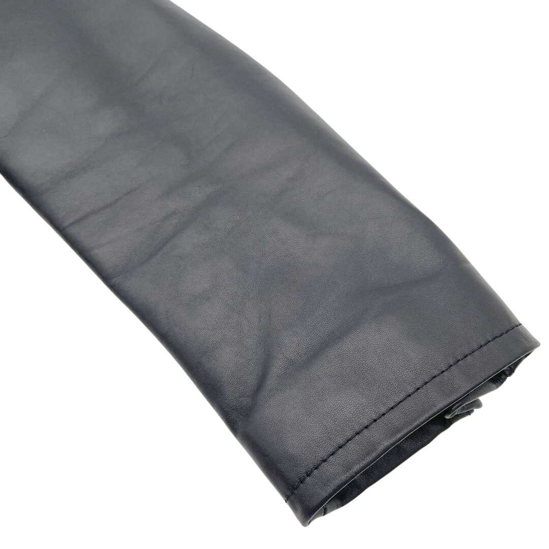 CELINE セリーヌ バイカー ライダースジャケット ラムスキン 34 ブラック ゴールド金具 2021SS 2E886413A