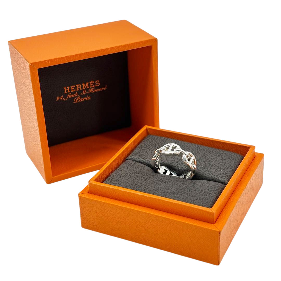 HERMES エルメス リング 指輪 シェーヌダンクル アンシェネ Ag925 シルバー #49(約9号) 5.2g