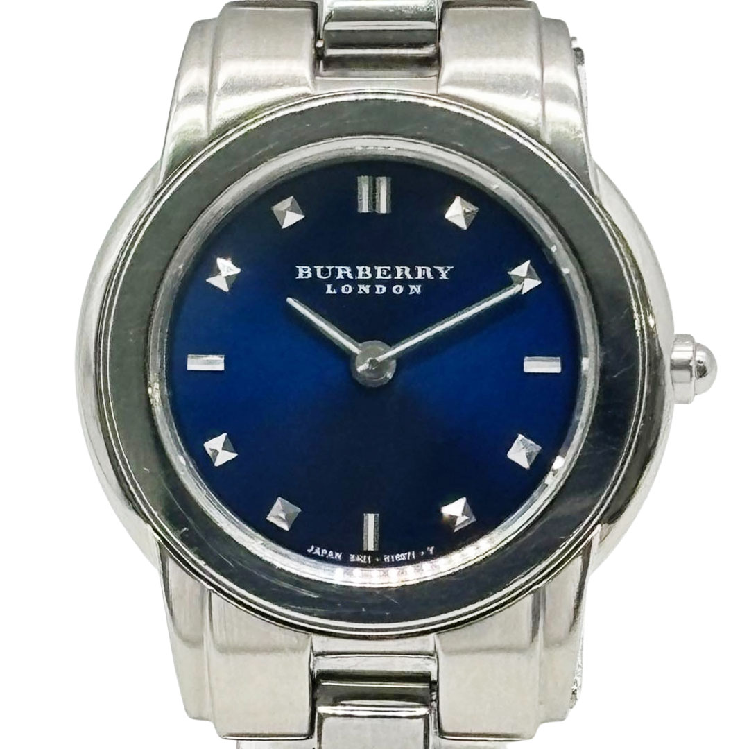 BURBERRY バーバリー レディース腕時計 QZ SS シルバー/ブルー文字盤 5421-H11411