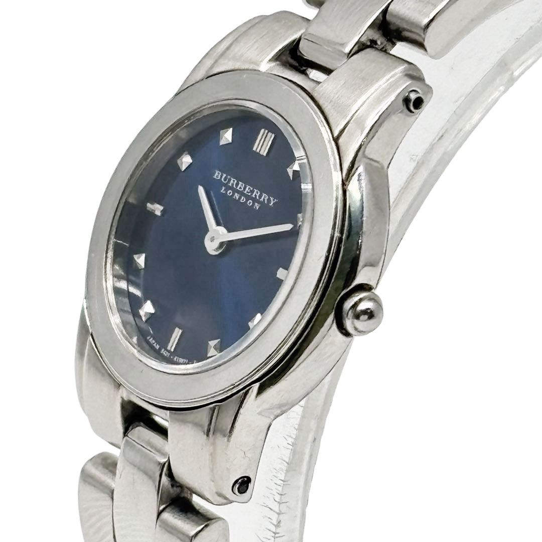 BURBERRY バーバリー レディース腕時計 QZ SS シルバー/ブルー文字盤 5421-H11411